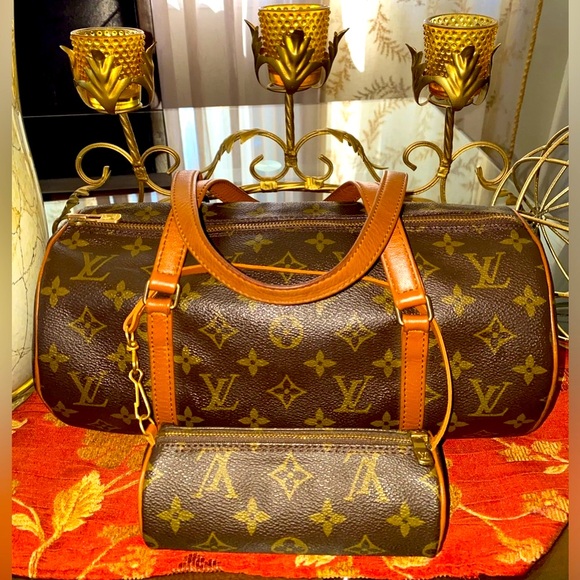 💯AUTHENTIC VINTAGE LOUIS VUITTON BROWN CANVAS MONOGRAM PAPILLON 30 SHOULDER BAG - Picture 3 of 15